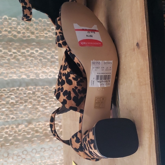 NWT TOPSHOP Destiny Animal Print Block Heel Sandals Size 37 - Picture 7 of 9
